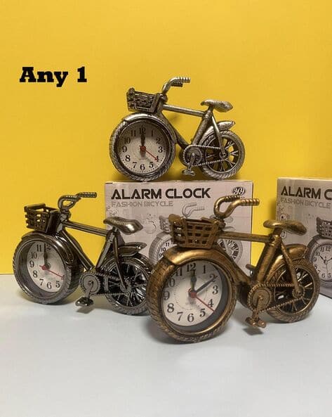3MADS  Analogue Bicycle Shaped Round Alarm Clock