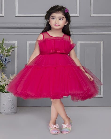 Girl Ruffles Fit and Flare Dress