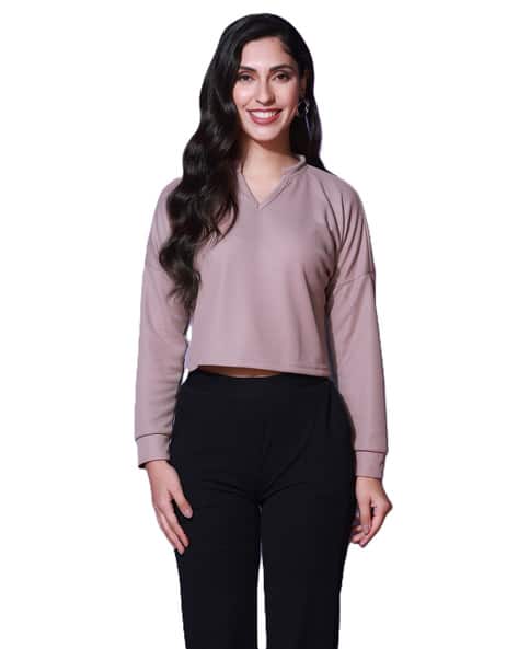 Zilcon Women Patterned Loose Fit V-Neck T-Shirt