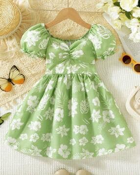 Girls Floral Print Fit & Flare Dress-image-26