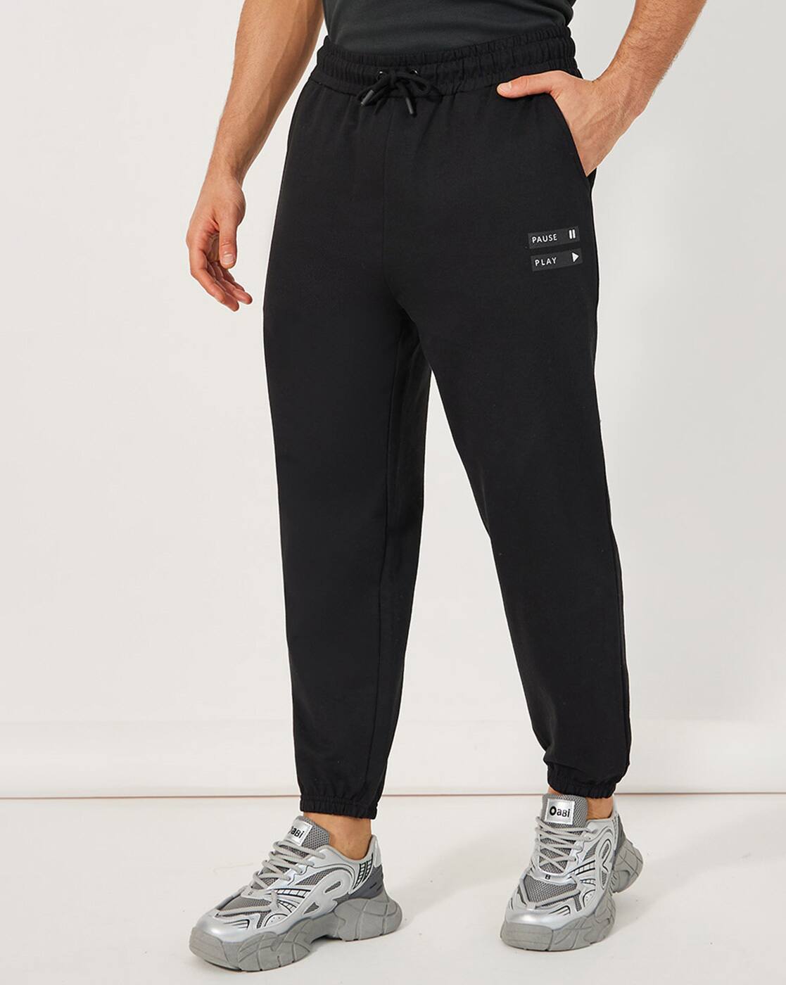 Men Mock Neck Oversized T-Shirt Terry Joggers Co-Ord Set