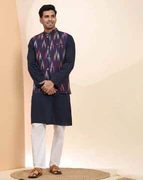 skavij Men Stylised Fit Button-Down Nehru Jacket-picture-49