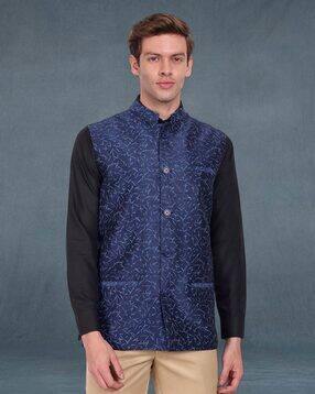 skavij Men Stylised Fit Button-Down Nehru jacket-picture-20