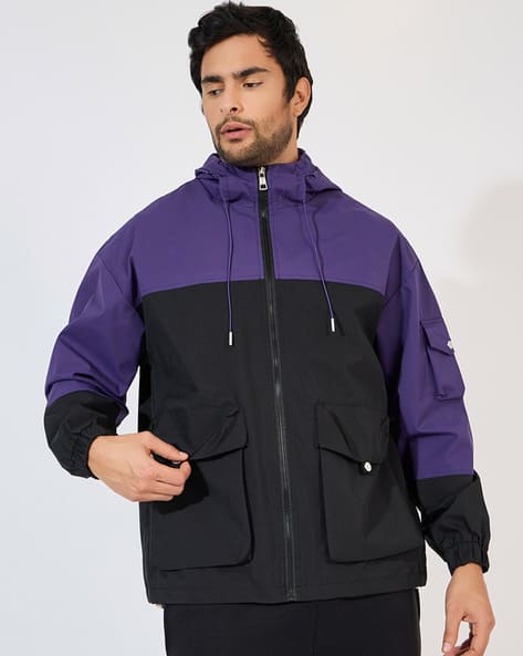 Buy Styli Men Hooded Colourblocked Big  Online | Ajio.com