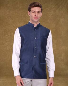 skavij Men Stylised Fit Button-Down Nehru jacket-picture-12