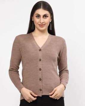 kalt Women V-Neck Cardigan  -picture-11