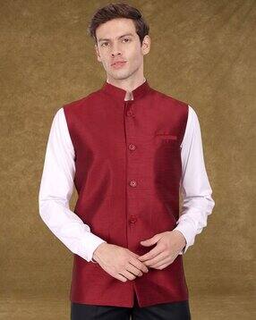 skavij Men Stylised Fit Button-Down Nehru jacket-picture-48