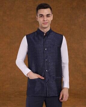 skavij Men Stylised Fit Button-Down Nehru jacket-picture-35