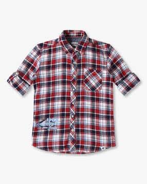 lee cooper Boys Checked Slim Fit Shirt with Patch Pocket-picture-18