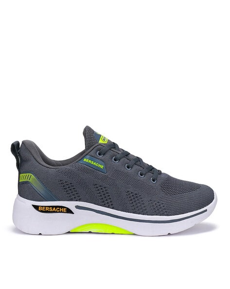 BERSACHE Men Knitted Running Shoes with Lace Fastening
