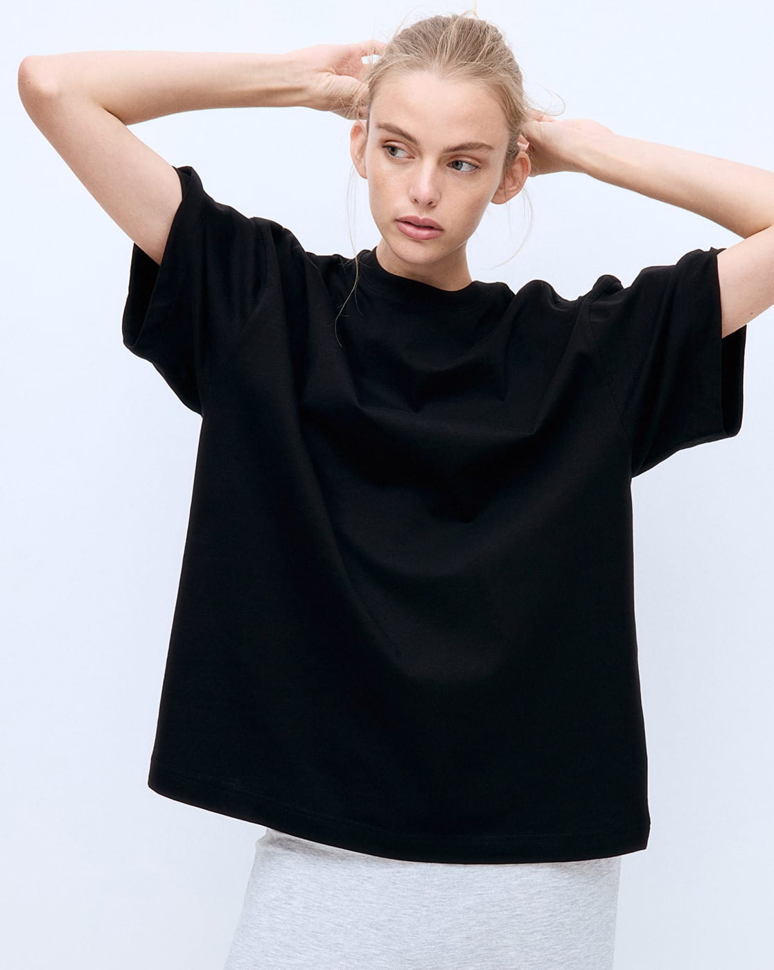 Basic H And M Black T Shirt Women Oversized T-Shirt