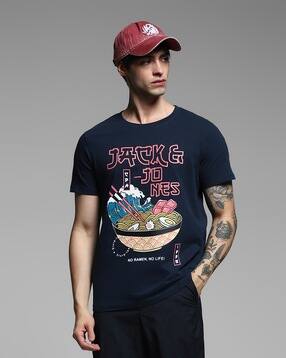 jack & jones Men Graphic Print Regular Fit Crew-Neck T-Shirt-picture-17
