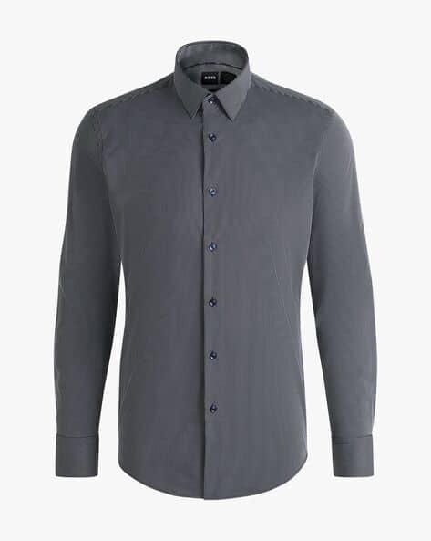 Buy BOSS Striped Performance Stretch F... Online | Ajio.com