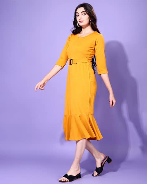 Buy Yellow Dresses for Women by Attire Empire Online | Ajio.com
