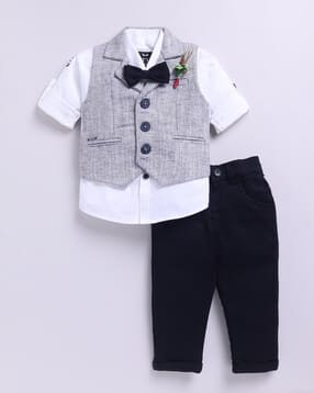 little collars Boy Cuban-Collar Suit Set-picture-13