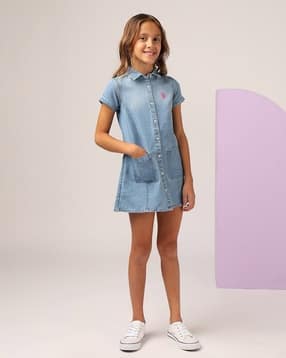 Girls A-Line Short Sleeve Dress-image-1