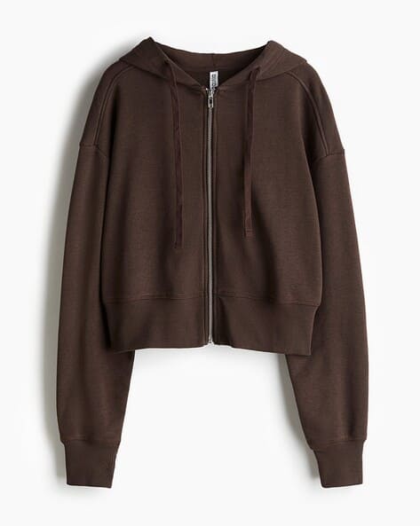 【SALE】FULL ZIP HOODIE / BRUNETTE M Buy Brown Sweatshirt & Hoodies for Women by Xpose Online | Ajio.com