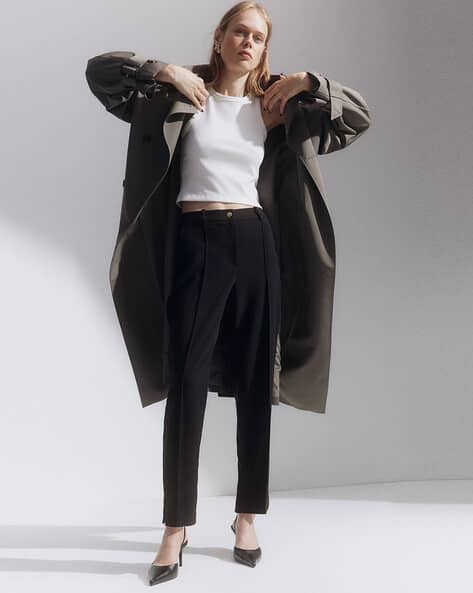 Women Tapered Tailored Straight Fit Trousers