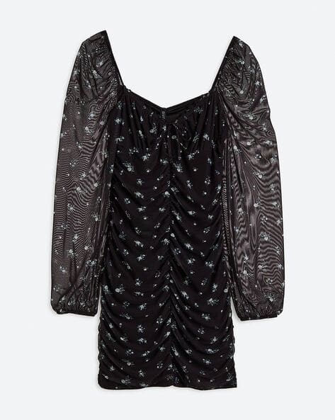 Buy H&M Women Floral Print Gathered M... Online | Ajio.com