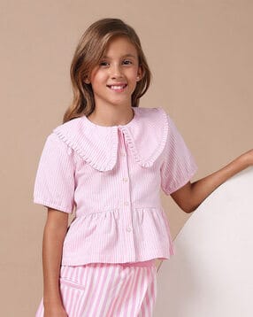 u.s. polo assn. Girls Striped Top with Peter Pan-Collar-picture-12