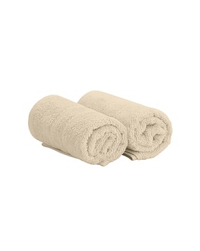 Pack of 2 Cotton Bath Towels with Double Stitched Hem 