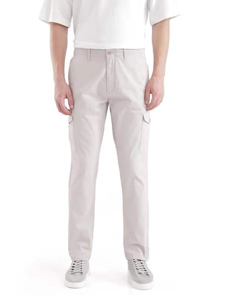 Rare Rabbit Men Flat Front Relaxed Fit Trousers