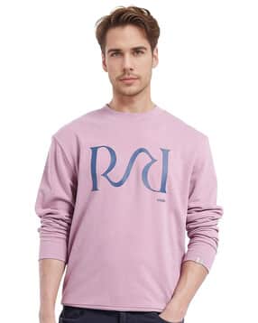 rare rabbit Men Graphic Print Regular Fit Crew-Neck Sweatshirt-picture-13