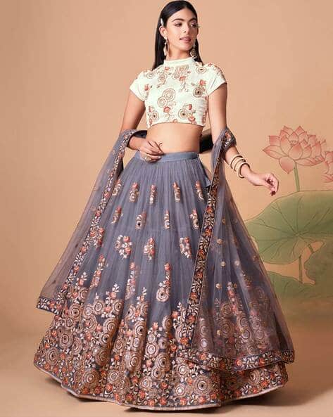 Buy Grey Lehenga Choli Sets for Women by TANUKA Online