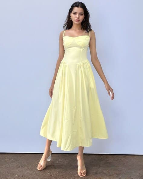 Women Strappy Fit Flare Dress