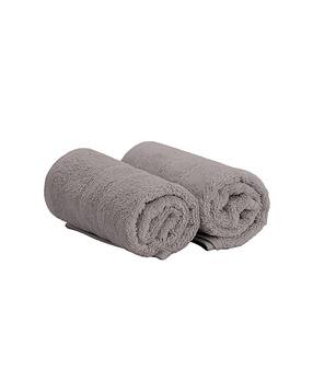 Pack of 2 Cotton Bath Towels with Double Stitched Hem 