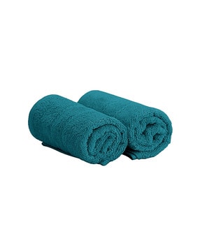 Pack of 2 Cotton Bath Towels with Double Stitched Hem 