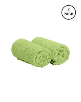 Pack of 2 Cotton Bath Towels with Double Stitched Hem 