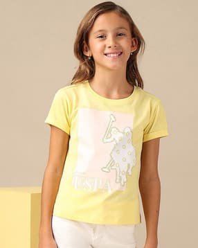 u.s. polo assn. Girls Graphic Print Relaxed Fit Round-Neck T-Shirt-picture-11