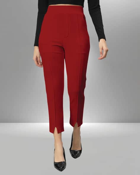 Women High-Rise Slim Fit Trousers