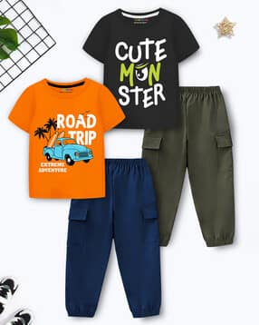 trampoline Boys Typographic Pants and T-shirt Set-picture-43