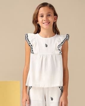 u.s. polo assn. Girls Embroidered Round-Neck Top-picture-47