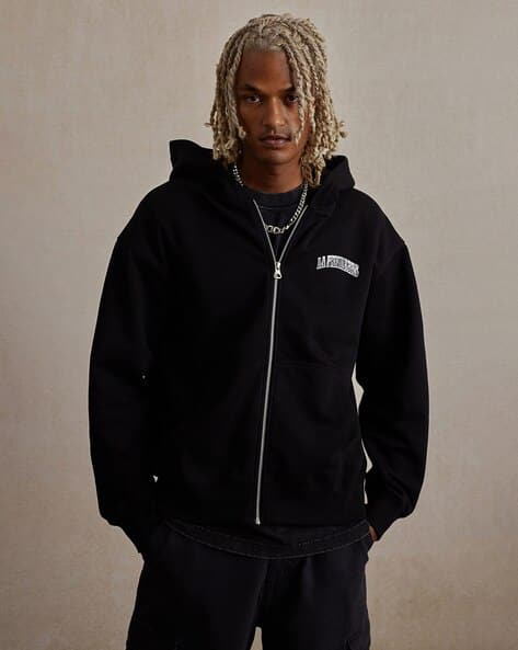 Buy H&M Men Zip-Front Loose Fit Hoodie Online | Ajio.com
