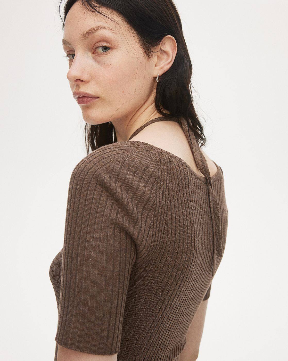 Buy H&M Women Rib-Knit Tie-Detail Dress Online | Ajio.com
