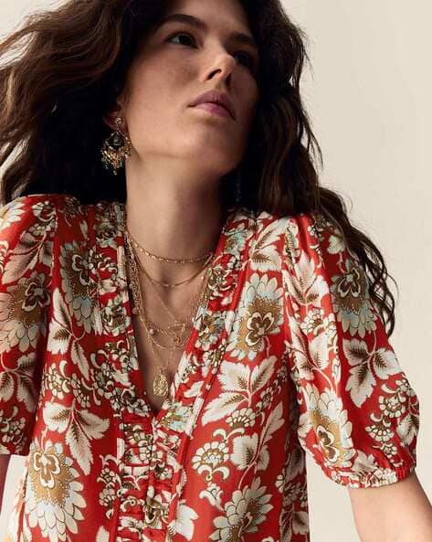 Marks & Spencer Women Floral Print Relaxed Fit Top