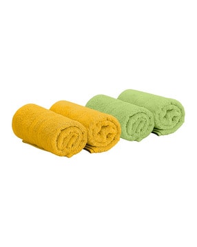Pack of 4 Cotton Bath Towels with Double Stitched Hem 