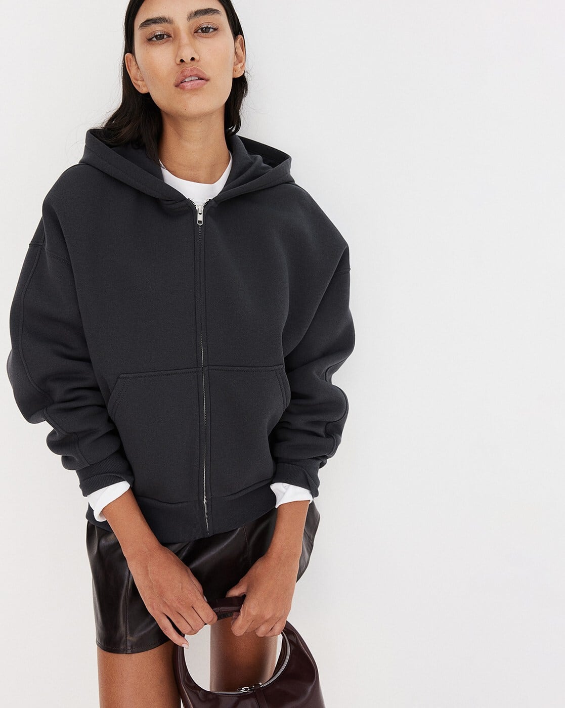 Women Zip-Front Oversized Fit Hoodie