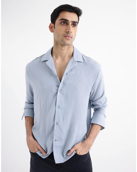 Rare Rabbit Men Textured Boxy Fit Shirt