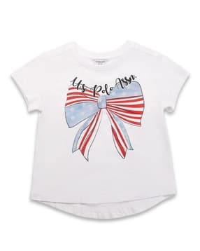Girls Graphic Print Relaxed Fit Round-Neck T-Shirt-image-41