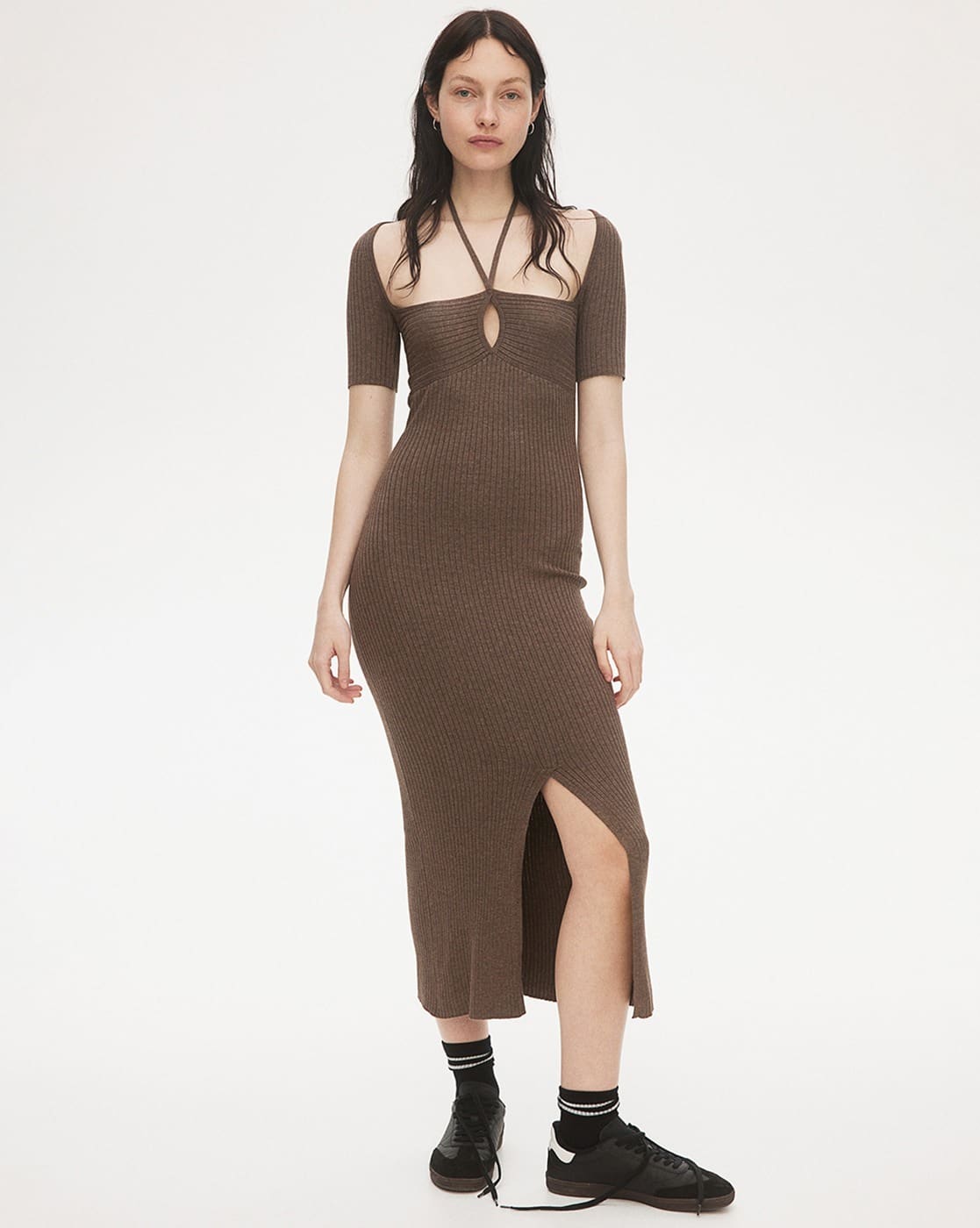 darcey sash knit mini dress Darcy Corset Dress-Brown L main image 0