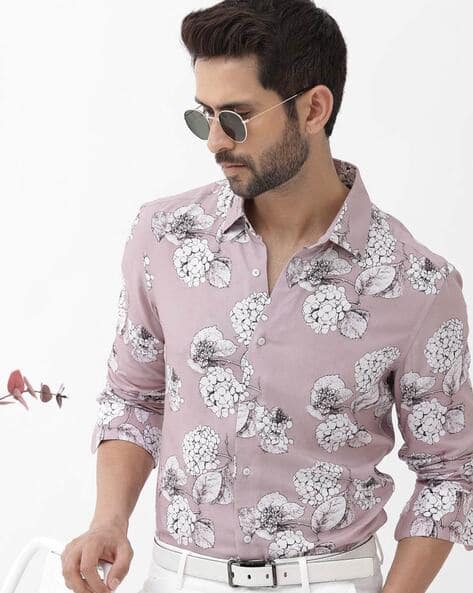 Rare Rabbit Men Floral Print Regular Fit Shirt