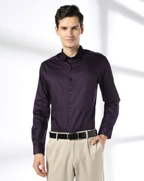 netplay Men Slim Fit Shirt with Spread Collar-picture-36