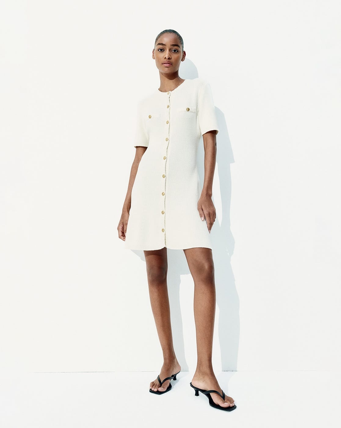 Rib Knit Dress H And M Button Down Dress Buy White Dresses For