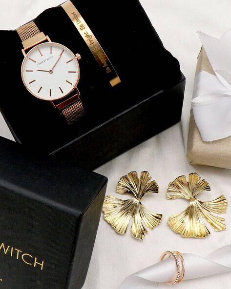 Joker & Witch Women Set of 4 JWLS112 Analogue Wrist Watch with Bracelet & Ring