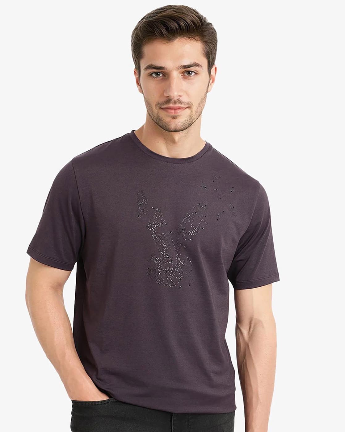 Men Graphic Print Regular Fit Crew-Neck T-Shirt