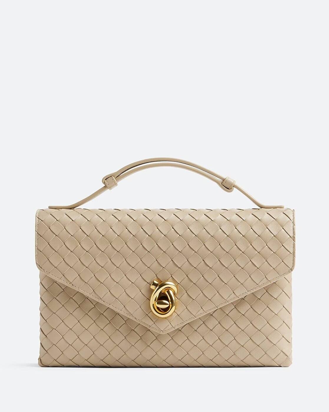 Buy BOTTEGA VENETA Knot Lock Crossbody Bag | Beige Color Women